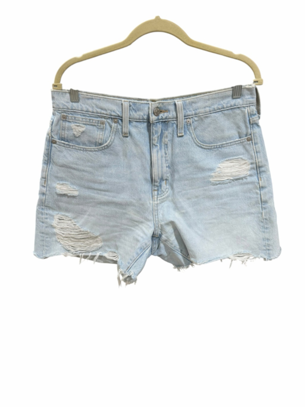 Women's Madewell Relaxed Mid-Length Denim Shorts Light Blue Size 28